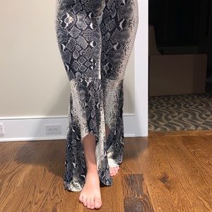 Snake print bell bottoms